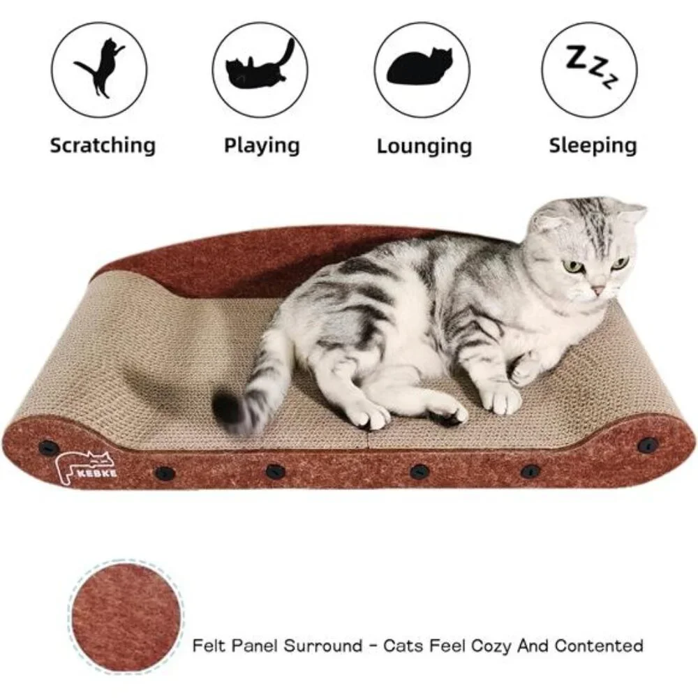 Cat Scratcher Set Sofa Bed Lounge Box Indoor Scratch Pad Furniture Protector